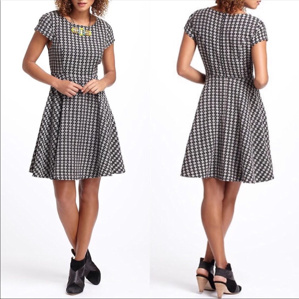 Anthro Maeve Jacquard Circle Skirt Dress 2